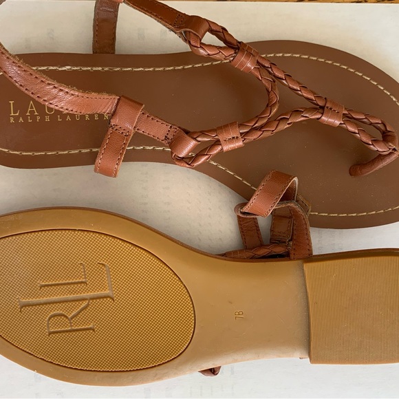 New Lauren Ralph Lauren Leather Flat - Picture 3 of 3